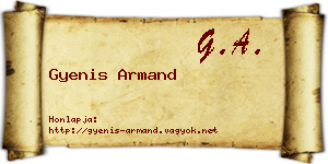 Gyenis Armand névjegykártya